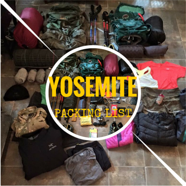 Yosemite backpacking packing list
